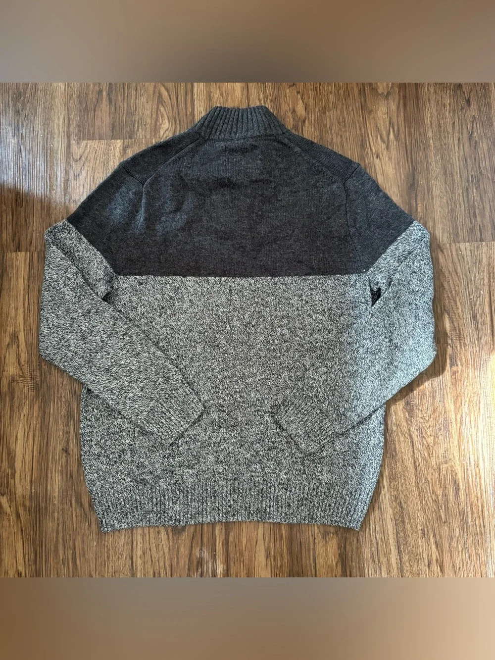 Sonoma Gray Color Block Quarter Zip Knit Pullover Sweater XL